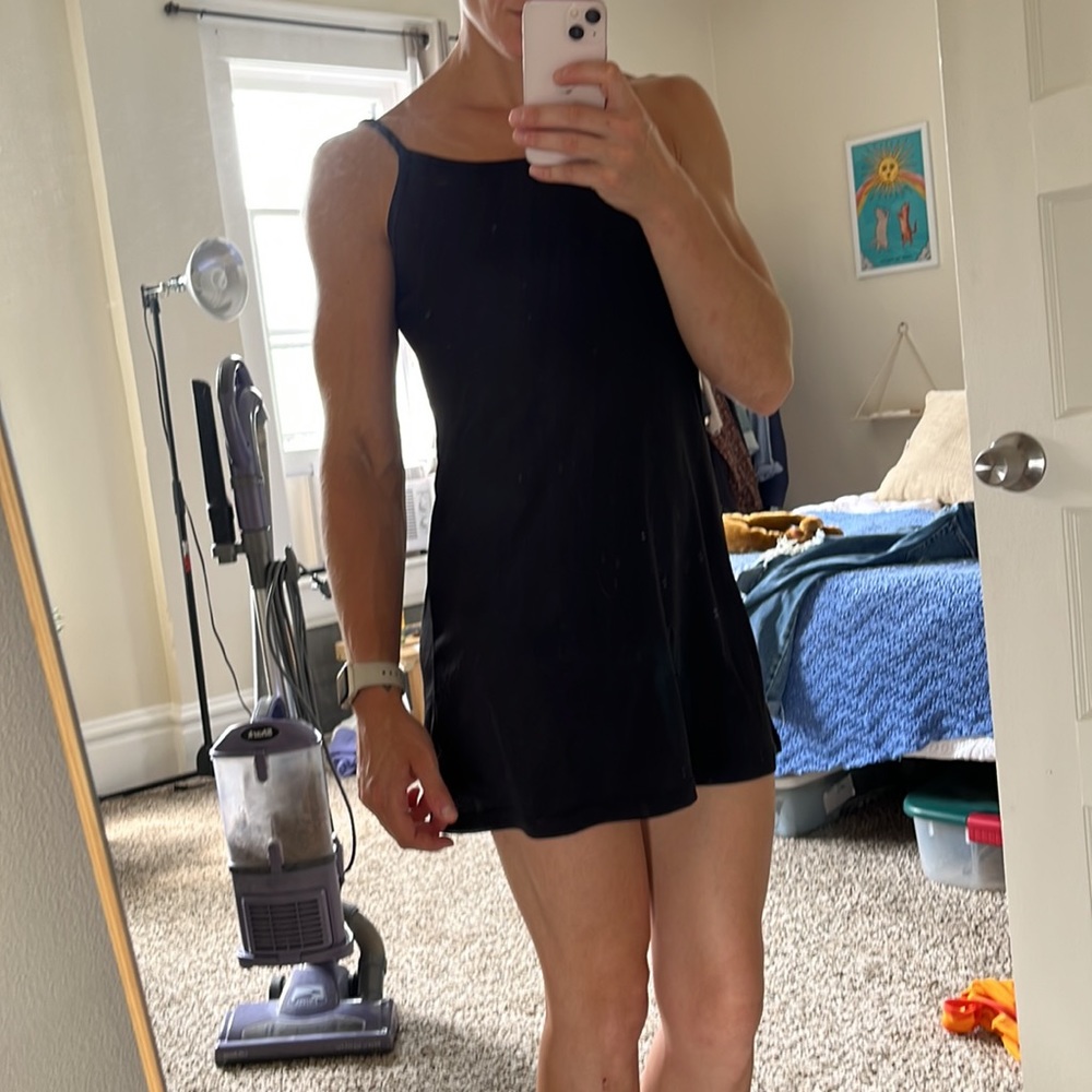 Size small black mini slip dress